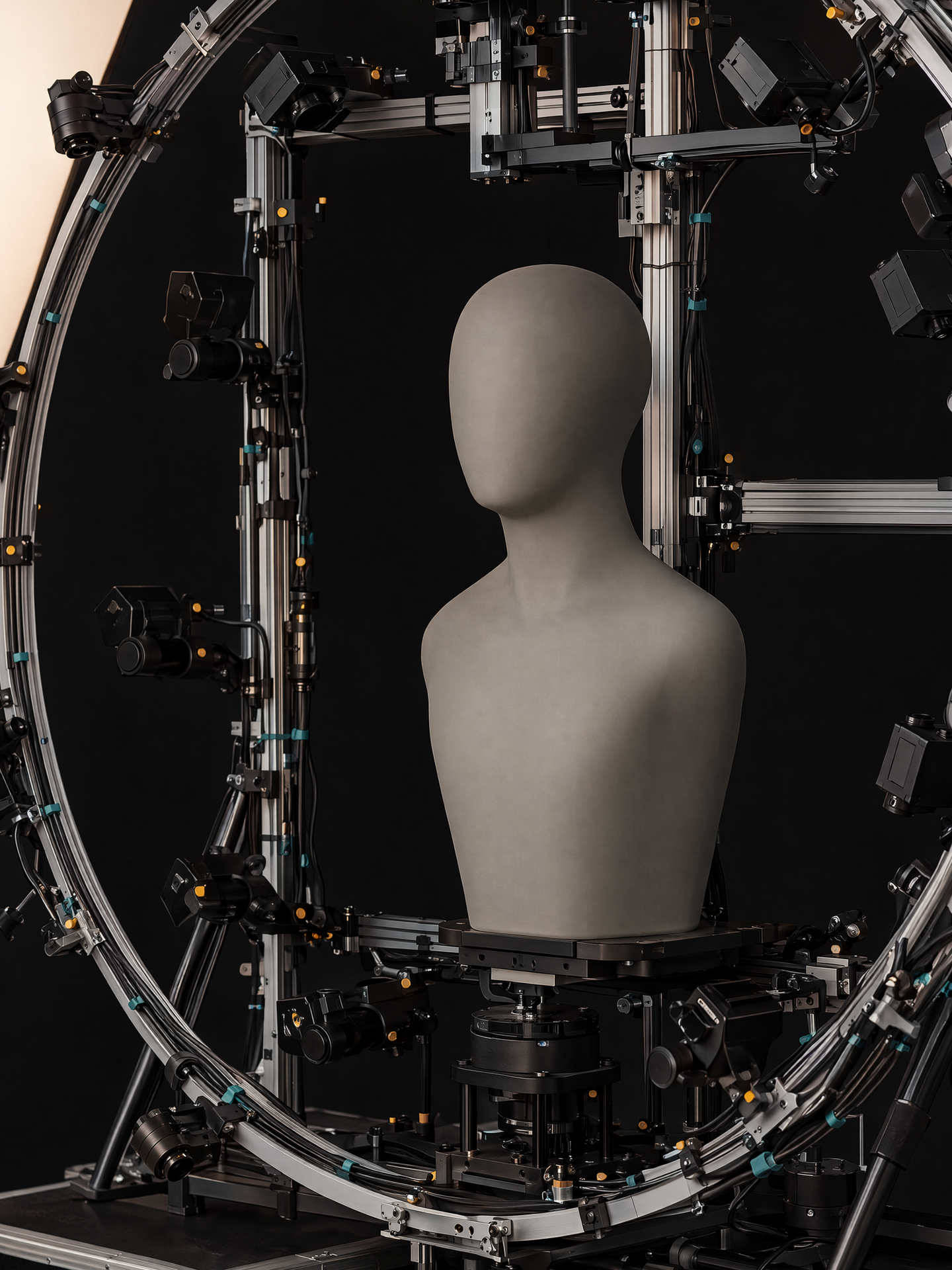 Representative dense face-and-avatar semicircular array