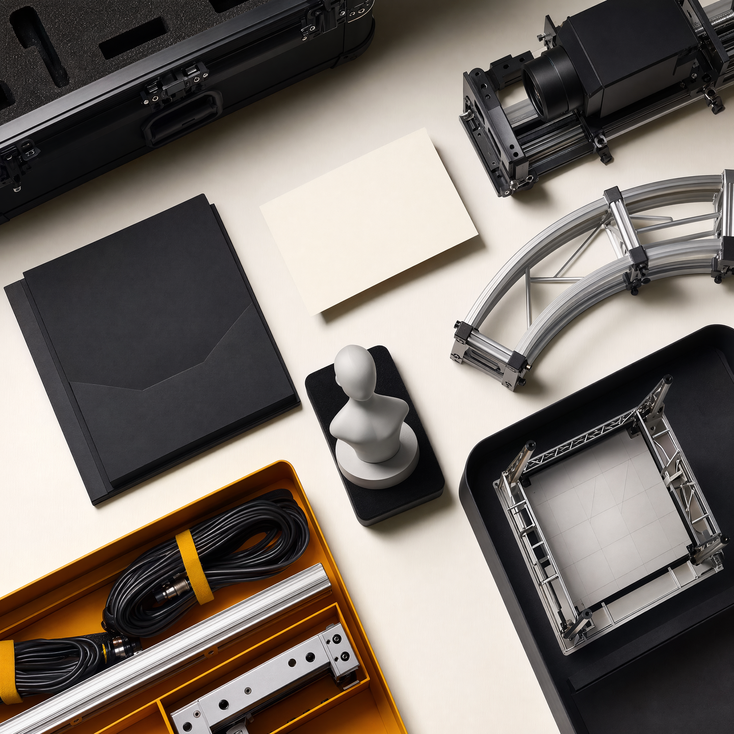 Representative physical still life of camera-array project inputs