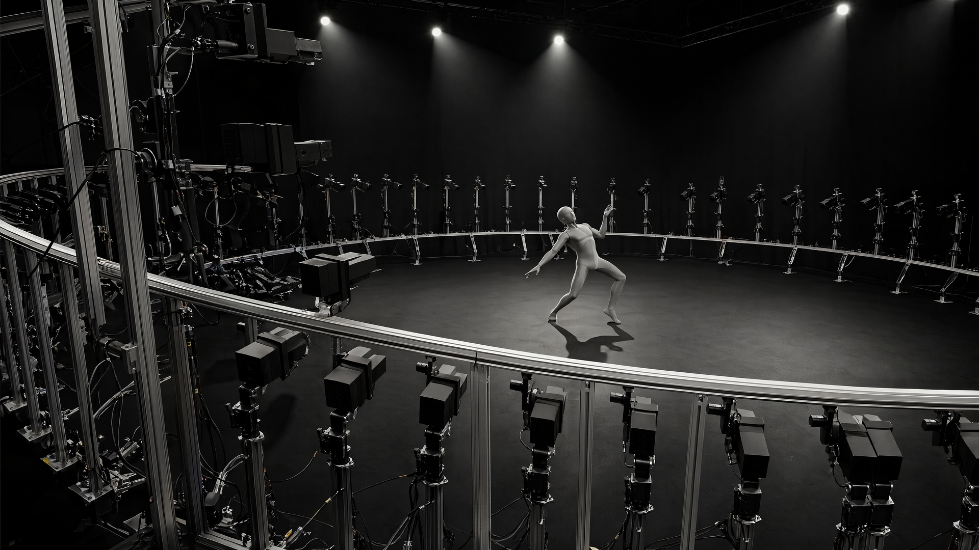 Representative cinematic bullet-time ARC around a featureless mannequin