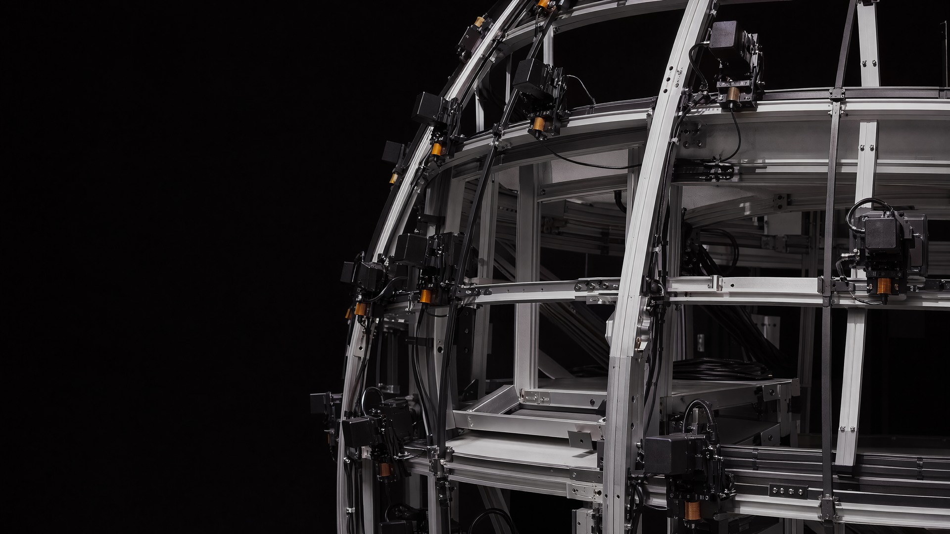 Representative close crop of a modular dome camera-array structure